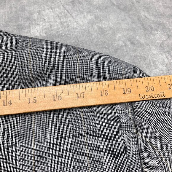 Stafford Executive Blazer Men 40 Black White Windowpane Plaid Hartmarx‎ Wool VTG - Picture 7 of 13
